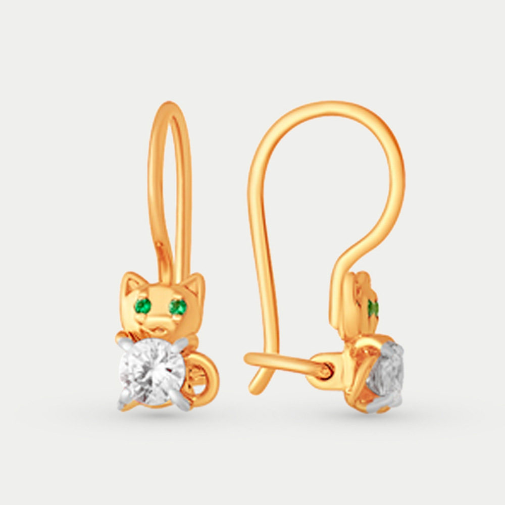 Серьги детские из розового золота 585 пробы с фианитами (арт. С13212450)