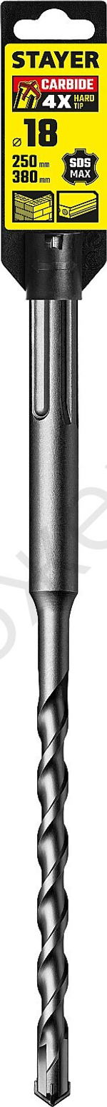 STAYER HERCULES-4Х 18 x 250/380 мм, SDS-max бур, PROFESSIONAL (29370-250-18)