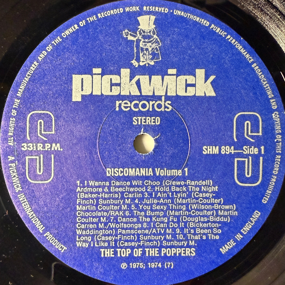 The Top Of The Poppers – Disco Mania Vol. 1 (Англия 1975г.) Т