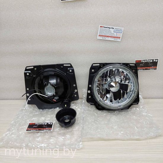 Передние фары внешние VW Golf 2 angel eyes chrome