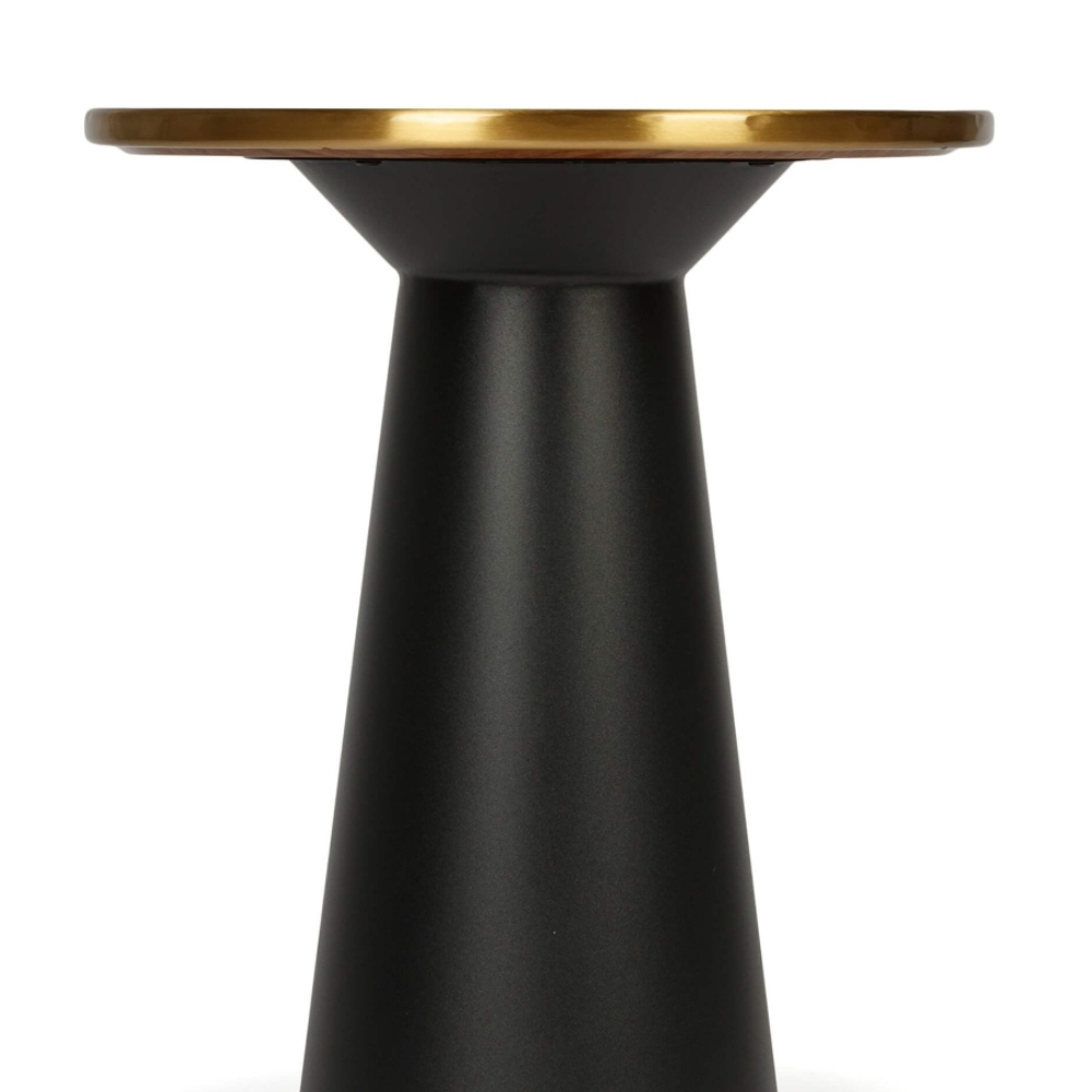 Кофейный столик Vaso Gold диаметр 45 сталь, черный, золотистый
