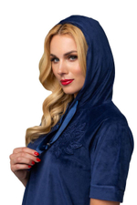 Костюм с коротким рукавом и капюшоном (Размер: XXL) (Цвет: синий)