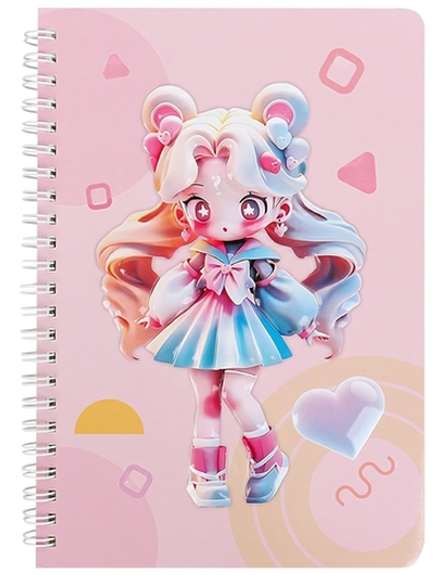 Блокнот 15,5*20,5см. 60л. клетка "Девочка" на спирали DV-15937-1 (Darvish)