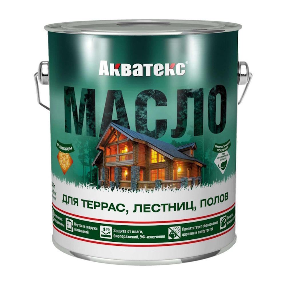 Масло д/террас, лестниц, полов  АКВАТЕКС палисандр  мат. 2,5л  (Рогнеда)