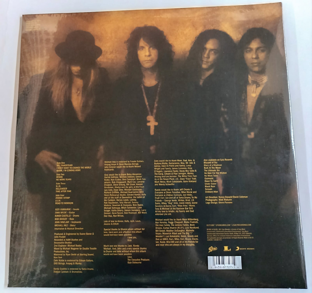 Виниловая пластинка Ozzy Osbourne No More Tears. 30th Anniversary, 2 LP