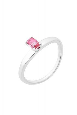 Кольцо сборное из серебра со вставками из розового и бесцветных фианитов