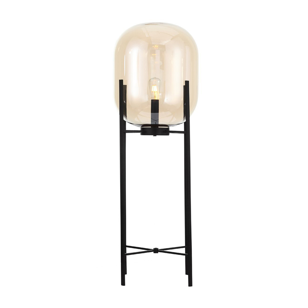 SL1050.525.01 Торшер ST-Luce Черный/Коньячный E27 1*40W (из 2-х коробок) BURASCA