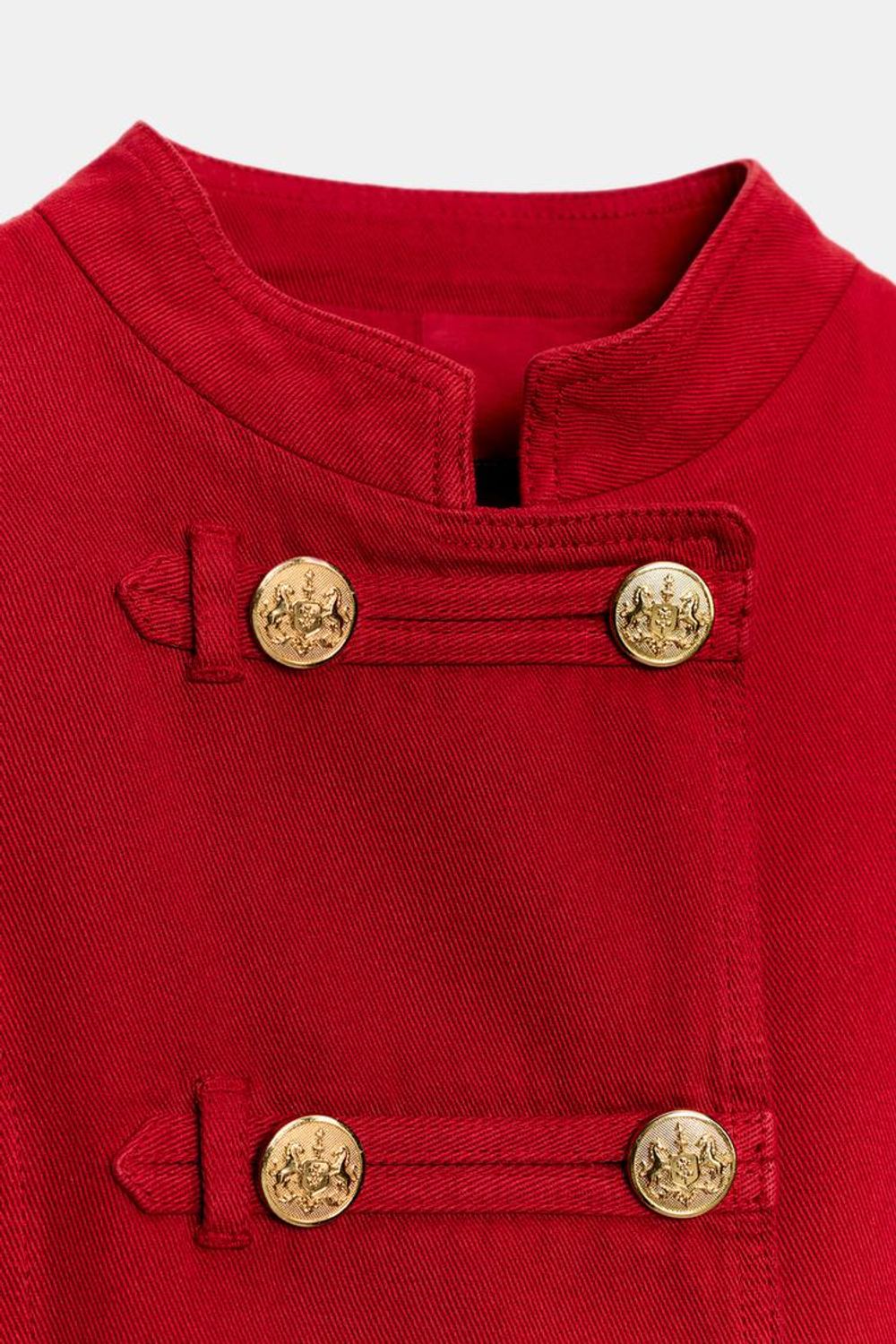 ZARA УКОРОЧЕННАЯ КУРТКА С ПУГОВИЦАМИ, КРАСНЫЙ