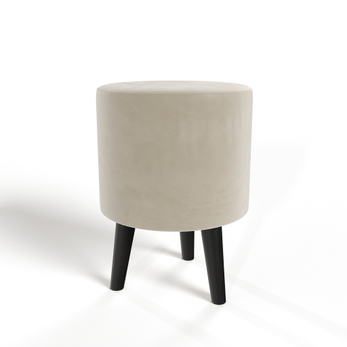 Пуф круглый на трёх высоких ножках Фантазёр Z-1 (Светло-бежевый) в офис, дом, салон красоты, прихожая, гостиная, на кухню, в кафе, в зону ожидания, в коридор, к туалетному столику. Банкетка, подставка.