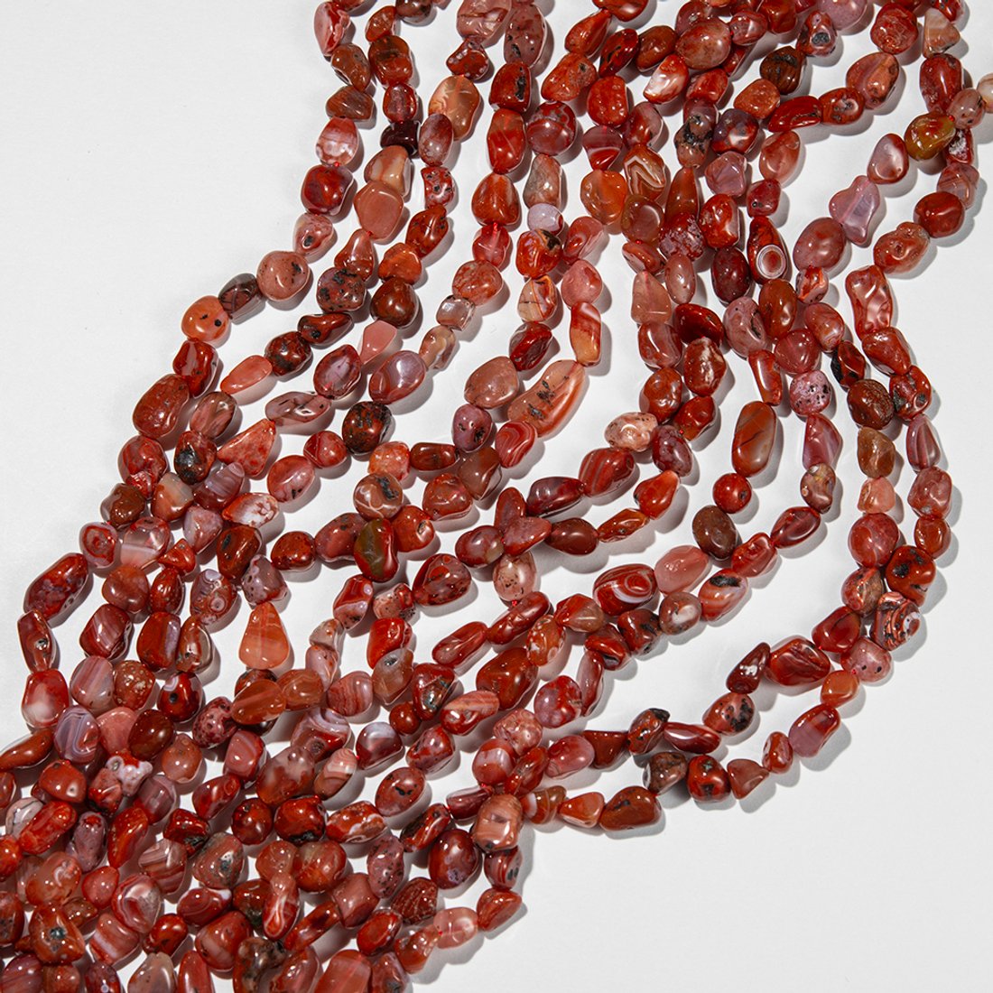 Яшма красная натуральная, фриформ, 5-10мм