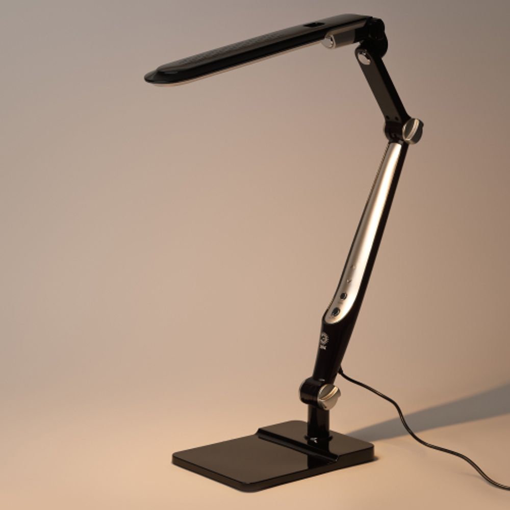 Настольный светильник ЭРА NLED-497-12W-BK светодиодный на струбцине и с основанием черный