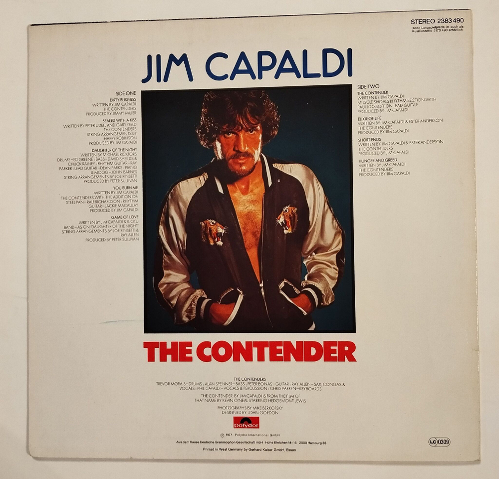 Винтажная виниловая пластинка LP Jim Capaldi The Contender (Germany 1978)