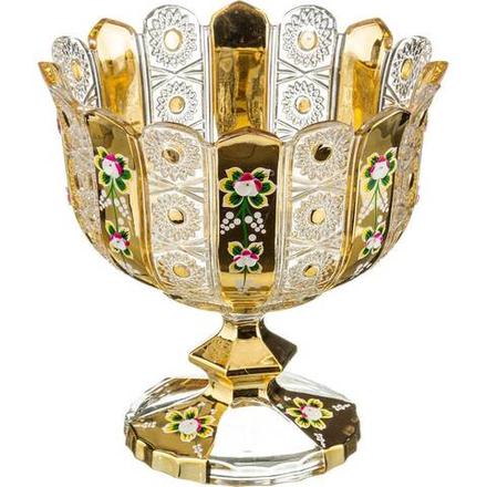 КОНФЕТНИЦА НА НОЖКЕ "LEFARD GOLD GLASS" ДИАМЕТР=24 СМ. ВЫСОТА=25 СМ. (КОР=4ШТ.)