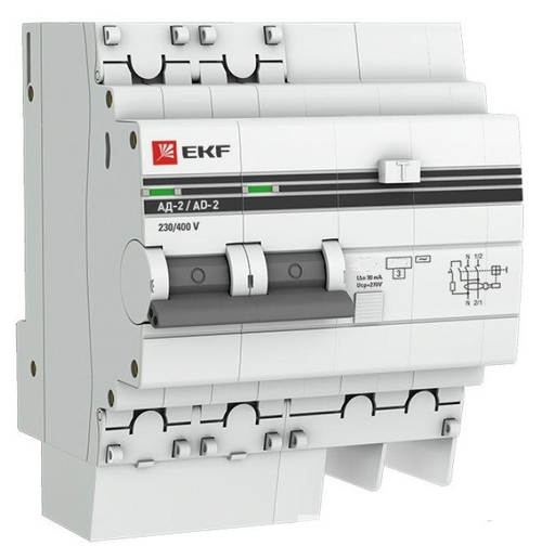 Авт. дифф. АД-2 25А/30мА 4,5кА EKF