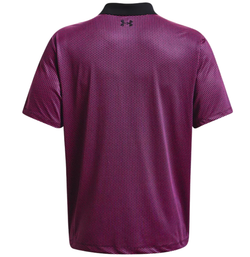 Теннисное поло Under Armour Men's UA Performance 3.0 Printed Polo - black/rebel pink