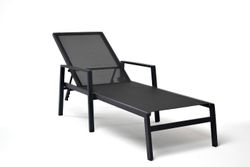 "Парма" шезлонг из алюминия темно-серый (RAL7024) муар, ткань текстилен темно-серая