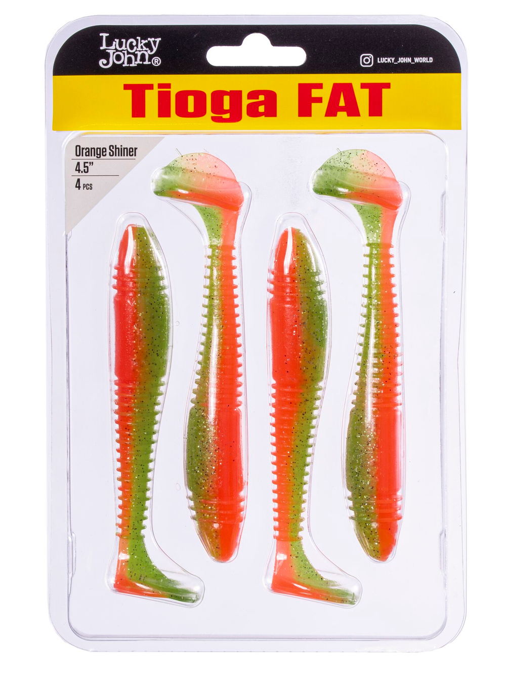 Виброхвост Lucky John TIOGA FAT 4.5in (114 мм), цвет Z12, 4 шт.