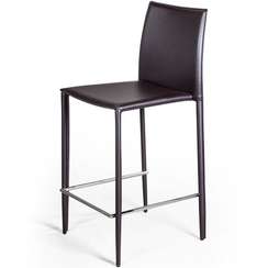 Полубарный стул Rolf темно-коричневая кожа