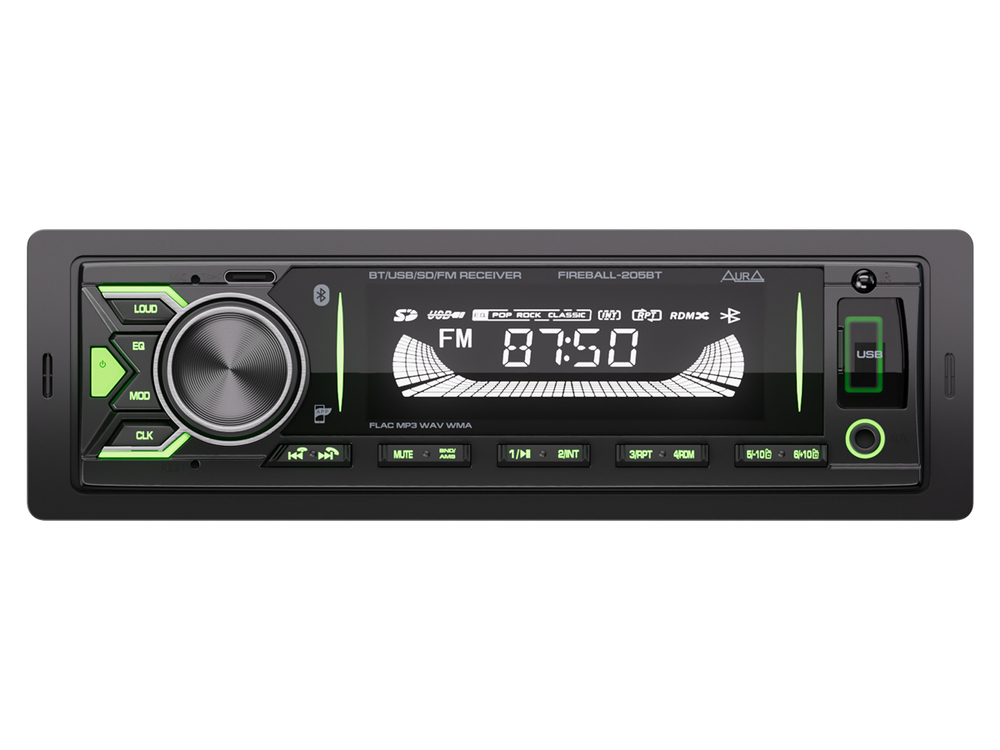 автомагнитола AURA FIREBALL-205BT USb/SD ресивер