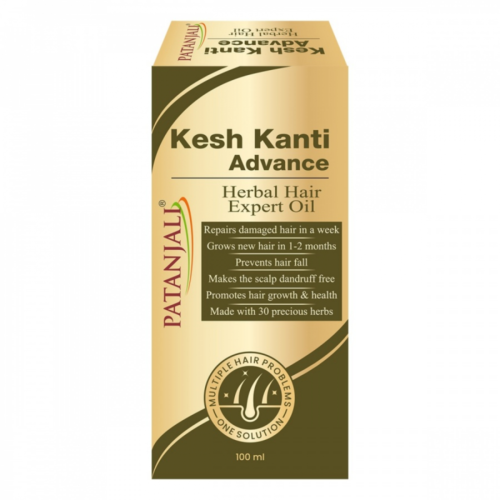 PATANJALI Kesh Kanti Advance Herbal Hair Expert Oil Восстанавливающее травяное масло для волос 100мл