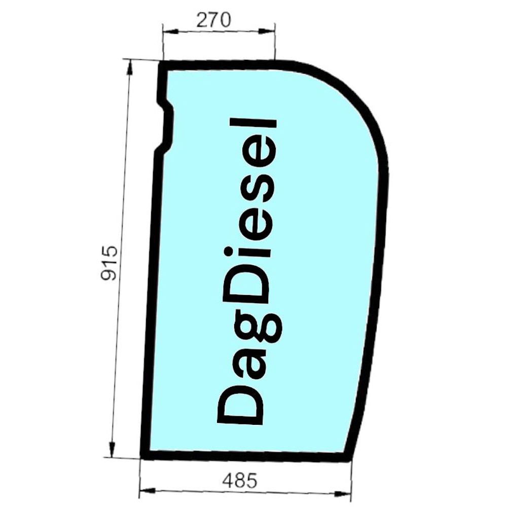 Стекло левое заднее JCB 827/80410