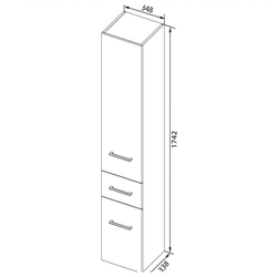 Шкаф-пенал для ванной Aquanet Порто 35 белый
