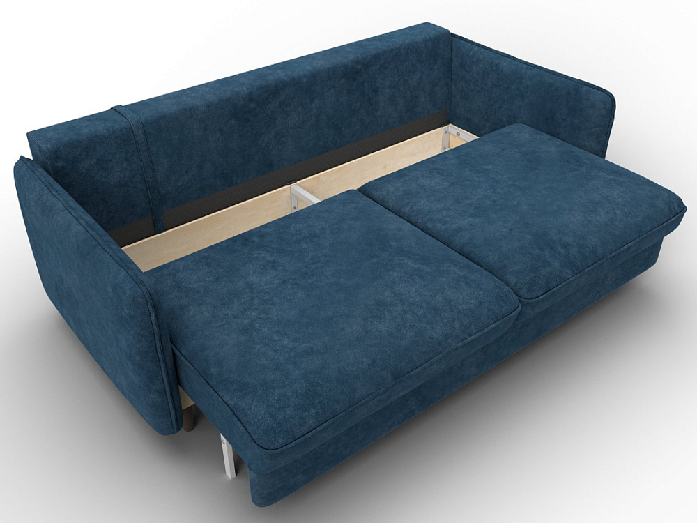 Диван прямой Лига-064 НПБ ВЕЛЮР BRUT 11 синий