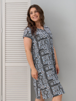 Туника Т-014/кругиорнамент-бежголубой