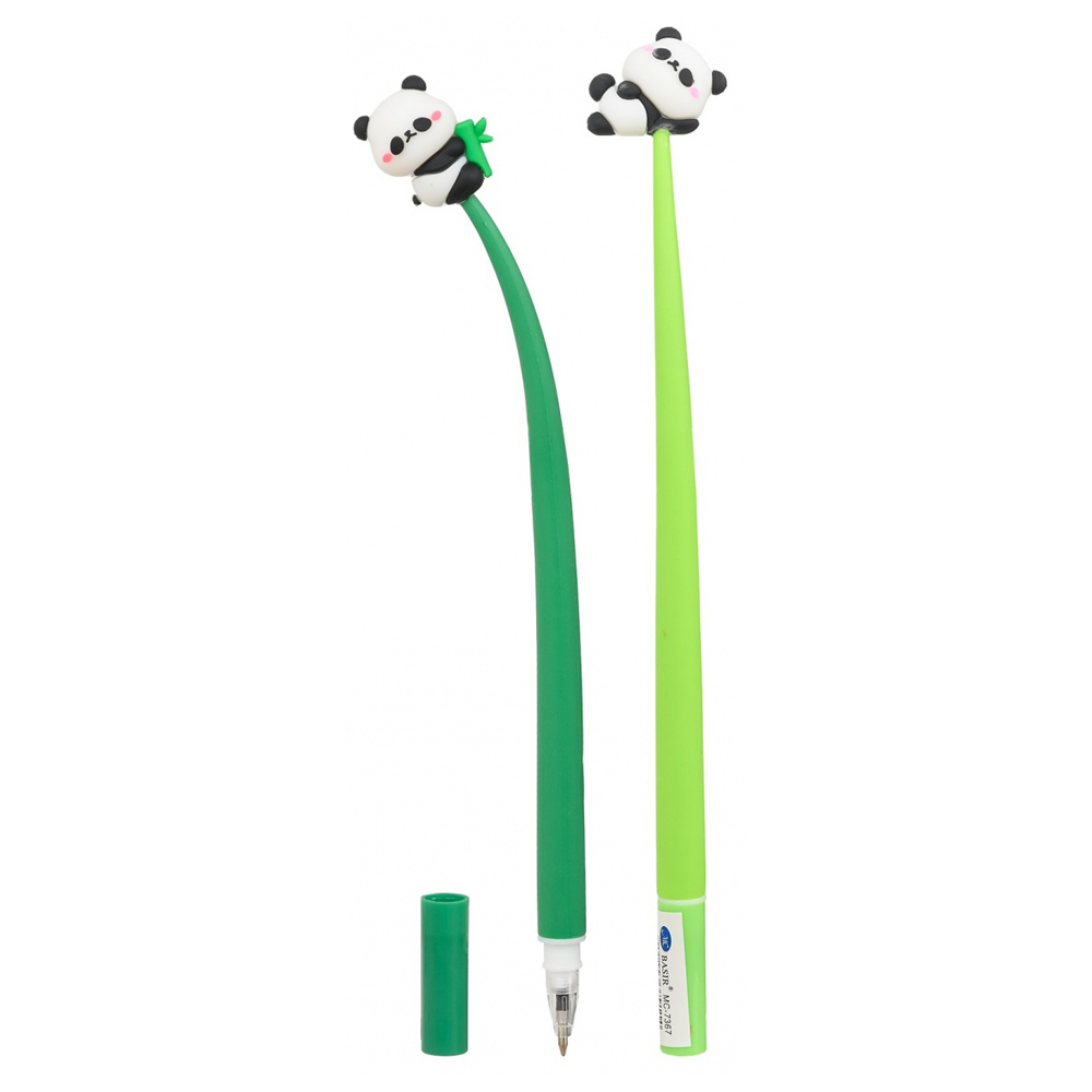 Ручка шариковая, Basir, синие чернила, серия "Панда", гибкий корпус с фигуркой, 48 шт