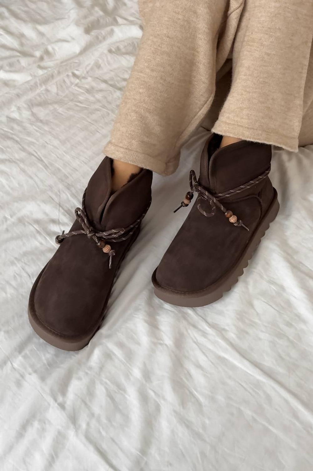 Угги из натуральной замши/натуральный мех