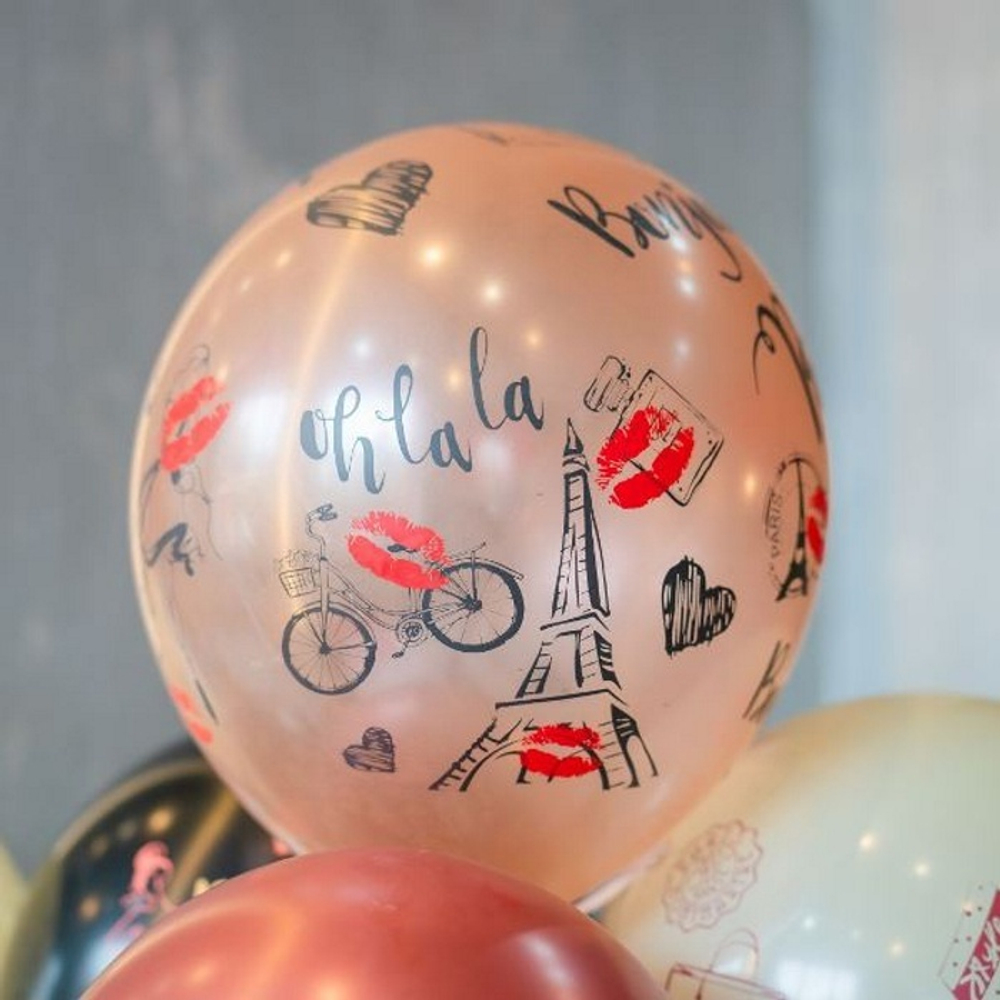 Воздушные шары Латекс Оксидентл с рисунком Стильная штучка, 25 шт. размер 12" #6077020