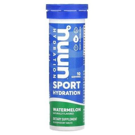 Электролиты Nuun, Hydration, Sport, добавка с электролитами, арбуз, 10 таблеток