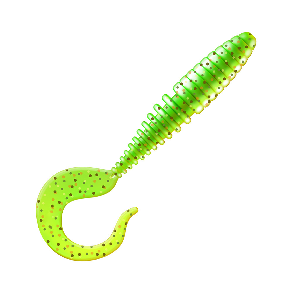 Приманка ZUB-TWIST  90мм(3,5")-5шт, (цвет 351) шартрез с блестками