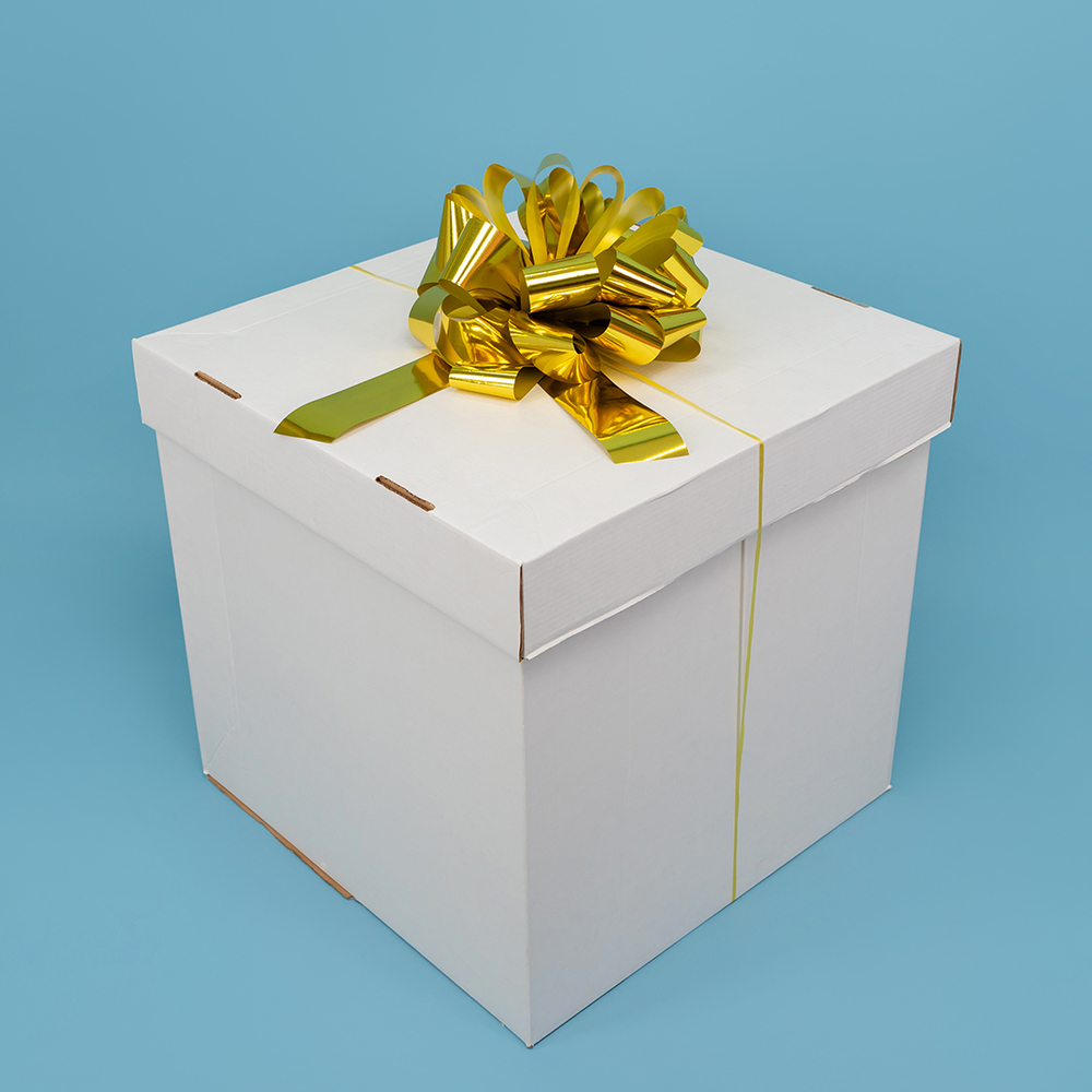 Бант-шар в золотом цвете, металлик, 21 см/ 36 см