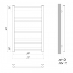 Полотенцесушитель электрический, Lemark Ursus - LM72810Е (П10 500x800), левый/правый, хром