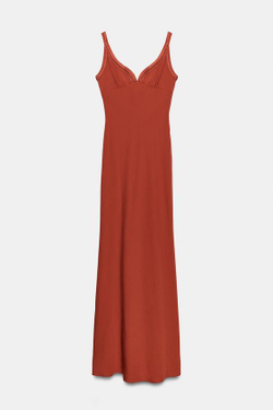 ZARA ДЛИННОЕ ПЛАТЬЕ ИЗ КОЛЛЕКЦИИ ZW, МЕДНЫЙ
