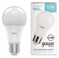 Лампа светодиодная Gauss Basic E27 12Вт 4100K 202402212