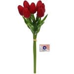 Цветы искусственные «Natur» 38см Тюльпаны 7шт бордовые