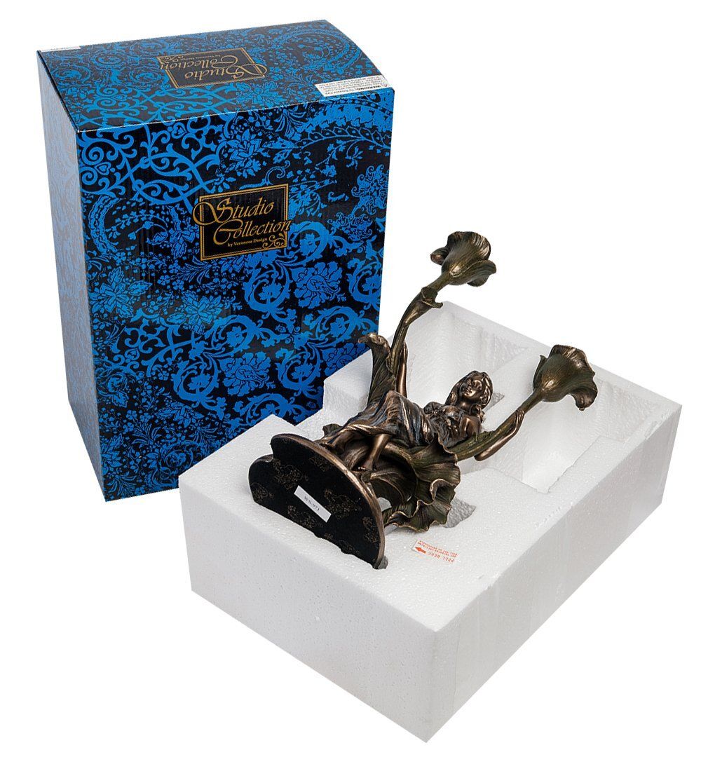 Veronese WS-971 Статуэтка-подсвечник «Девушка с цветами»