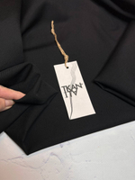 Костюмно-плательная однотонная шерсть (Marzotto, 90%шерсть/10%полиэстер, Густой черный, 150, 240 гр/м2)