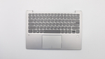 Верхняя панель с клавиатурой (топкейс) для ноутбука Lenovo 720s-13ARR FingerPrint, серая, с подсветкой, раскладка - русская (5CB0Q59398)