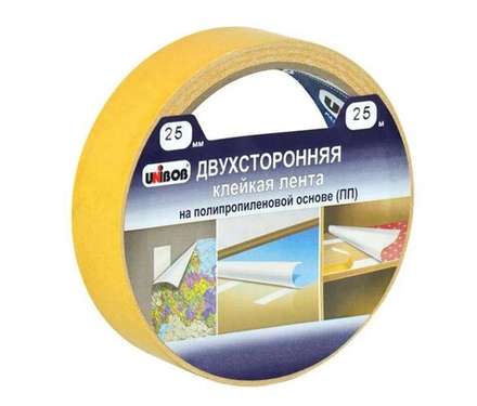 Двухсторонняя КЛ UNIBOB, 25ммх25м (ткань)
