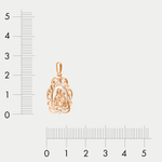 Подвеска православная из комбинированного золота 585 пробы с фианитами (арт. 031809)