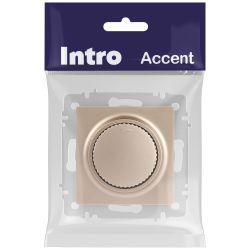 Светорегулятор Intro Accent 6-401-04 поворотный, 600Вт 230В, IP20, СУ, шампань | Intro