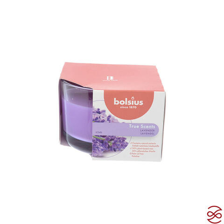 Свеча в стекле ароматическая Bolsius True scents 63/90 лаванда - время горения 24 часа