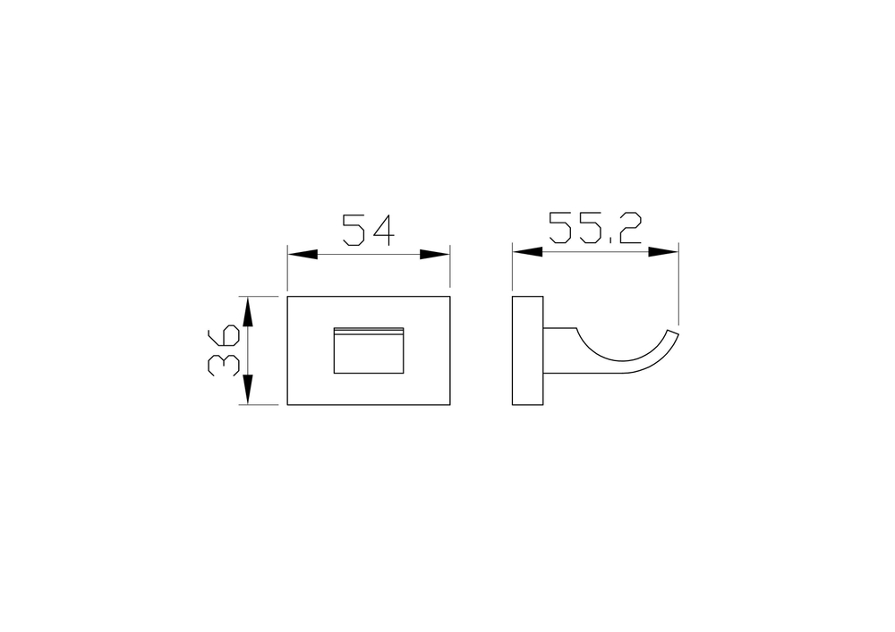 Крючок для ванной WONZON & WOGHAND FLAT, Хром (WW-9715)