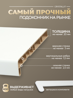 Подоконник пластиковый Кристаллит белый матовый