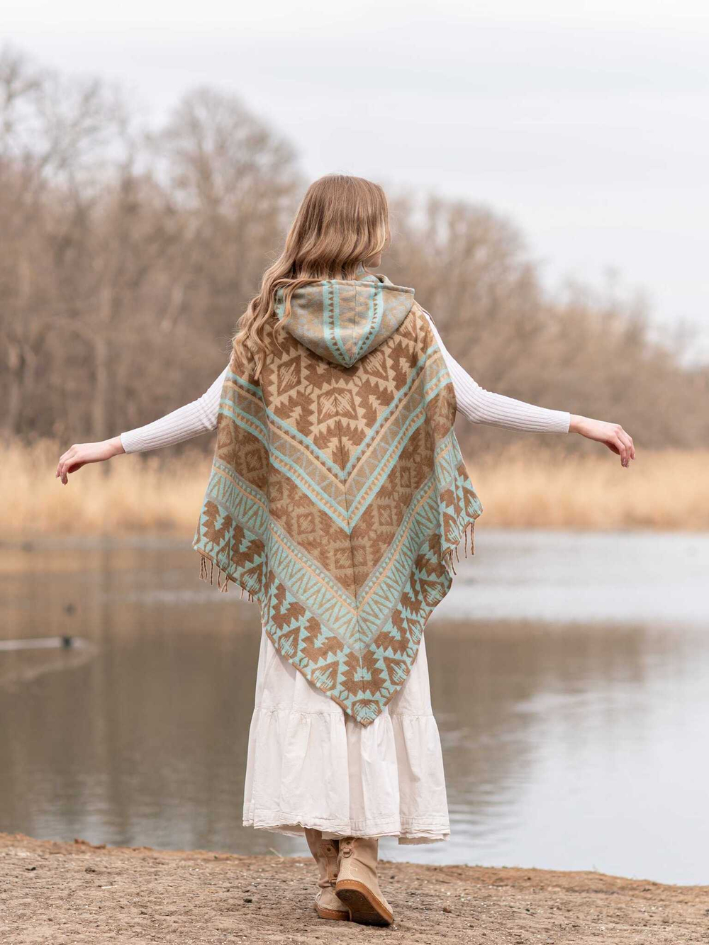 пончо женское