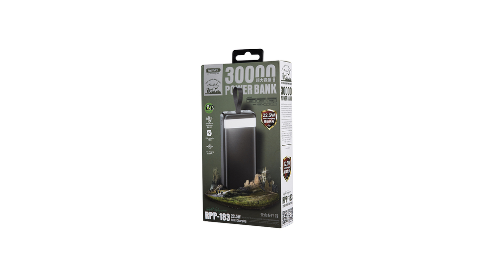 Портативный аккумулятор REMAX RPP-183 30000 mAh PD+QC 3.0 (черный)