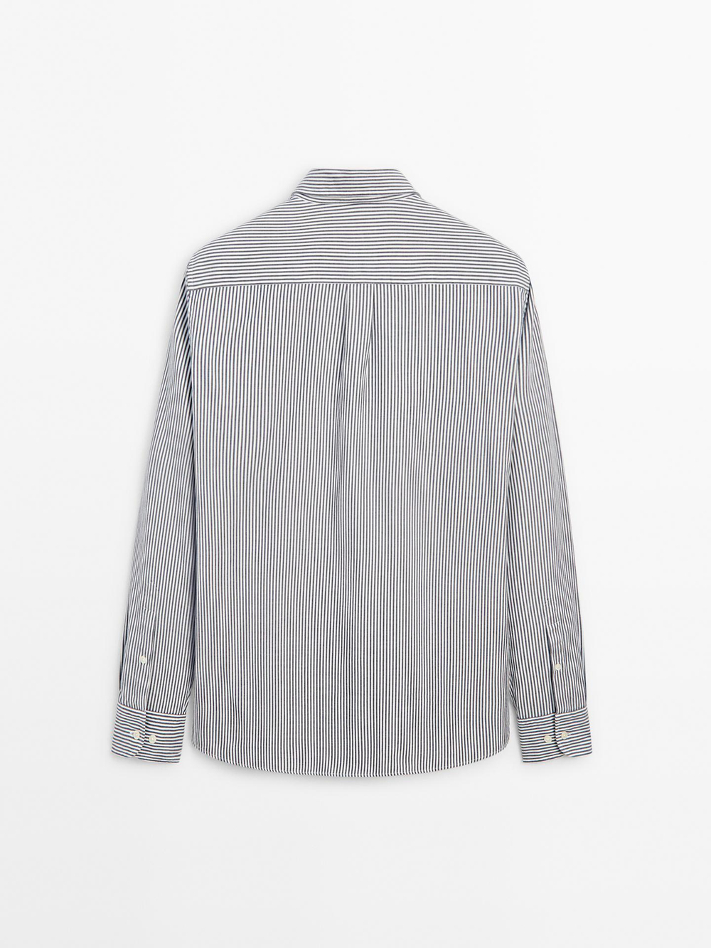 Massimo Dutti РУБАШКА КЛАССИЧЕСКОГО КРОЯ ИЗ ХЛОПКА В ПОЛОСКУ, СИНИЙ